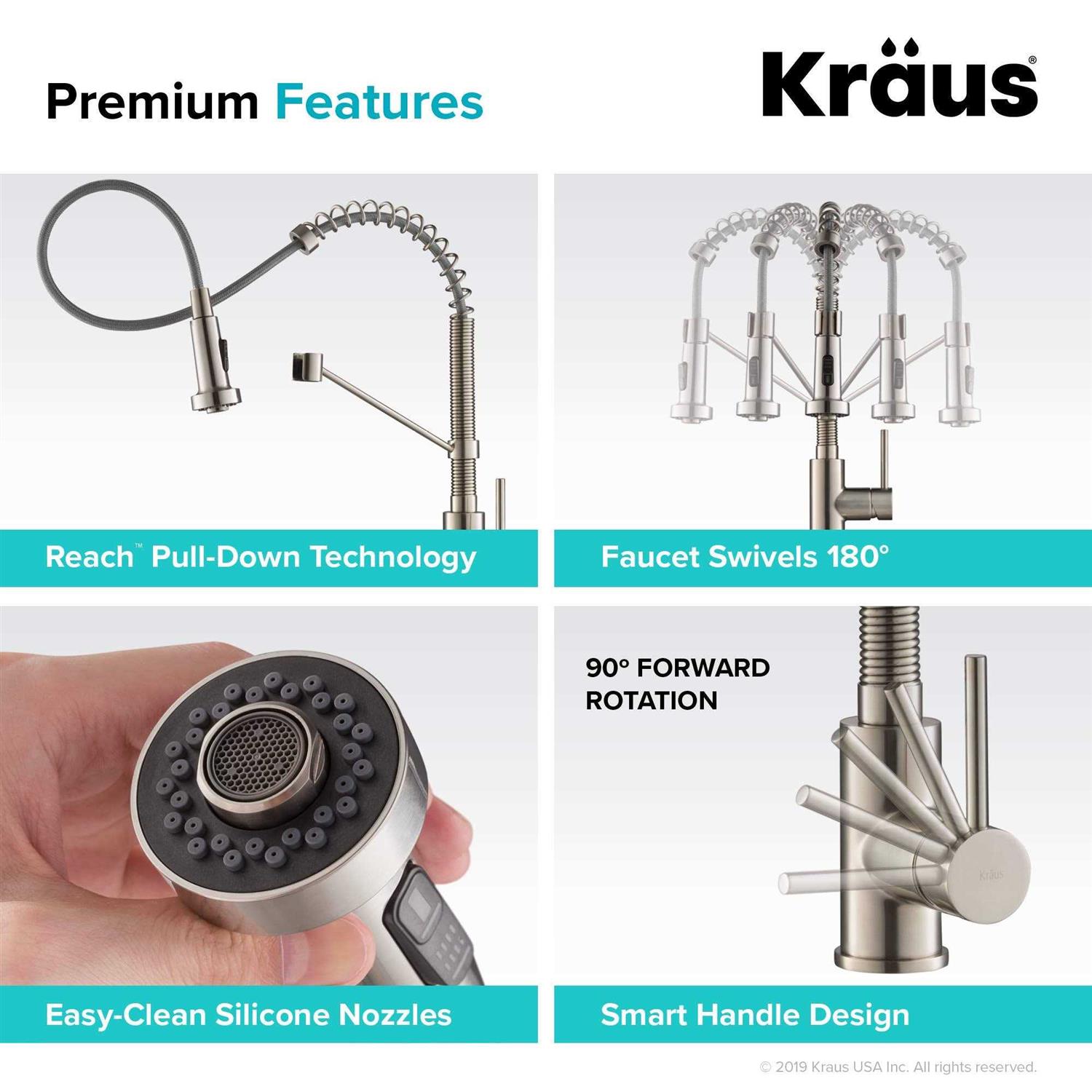 Kraus Bolden 18-Inch Commercial Kitchen Faucet with Soap Dispenser KPF-1610 - Cheap Fitting
