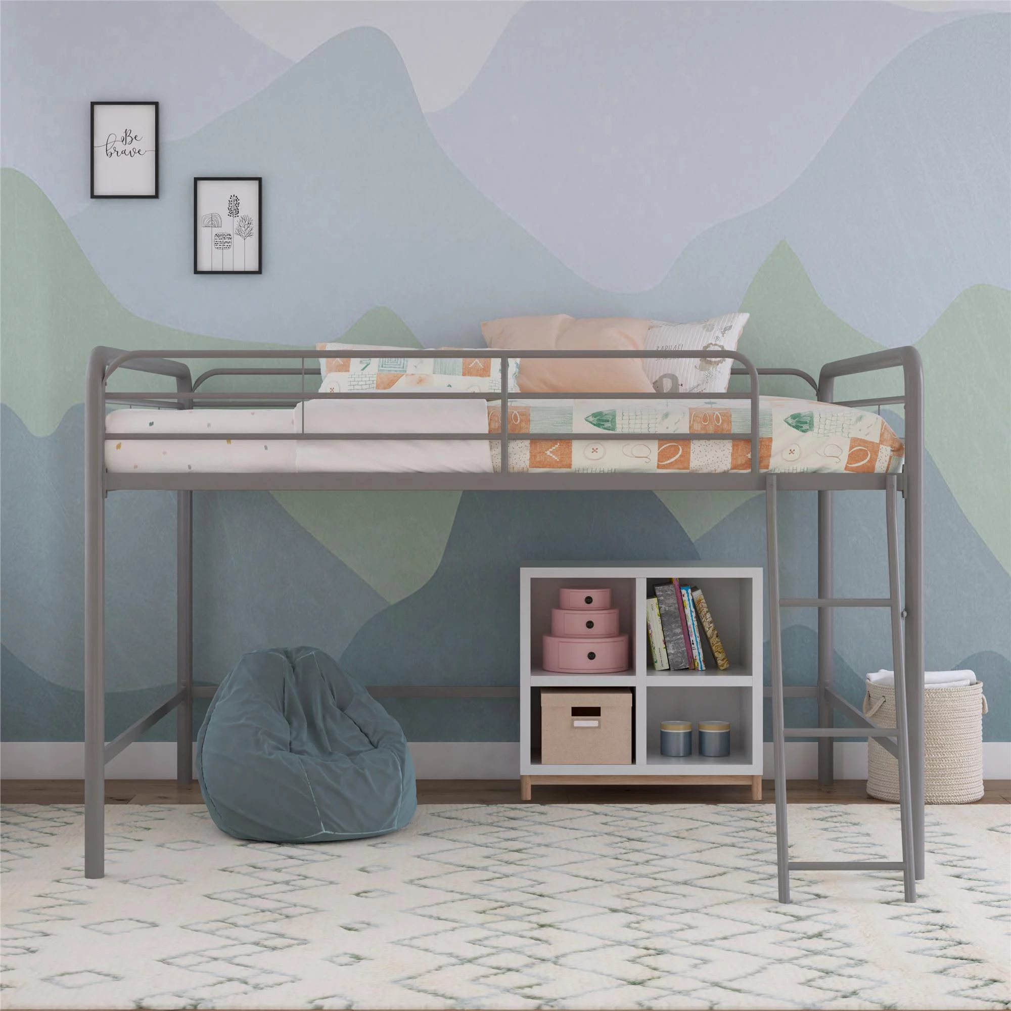 DHP Jett Junior Full Metal Loft Bed, Black - Cheap Fitting