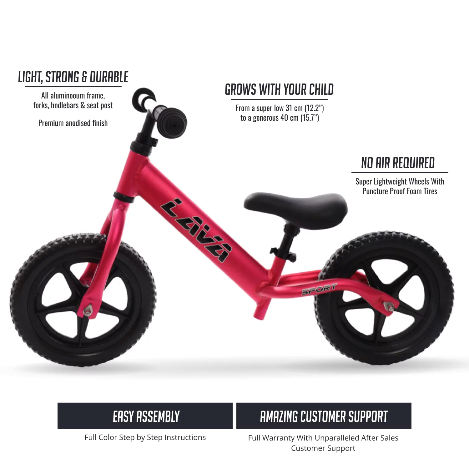 Balance Bike-Lightweight Aluminium Toddler Bike For 2, 3, 4, And 5 Year Old - Cheap Fitting