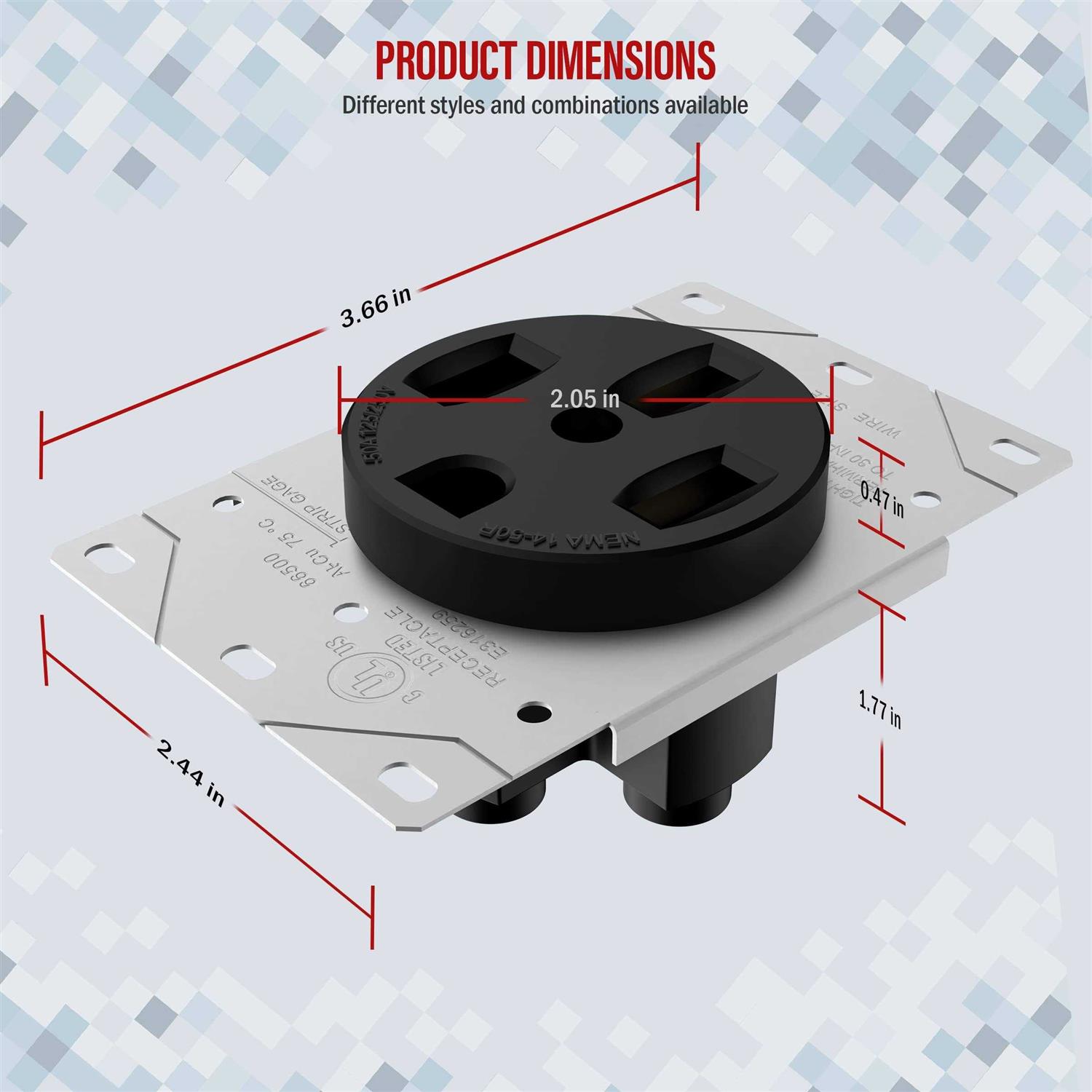 Enerlites 50 Amp Range Receptacle Outlet - Cheap Fitting