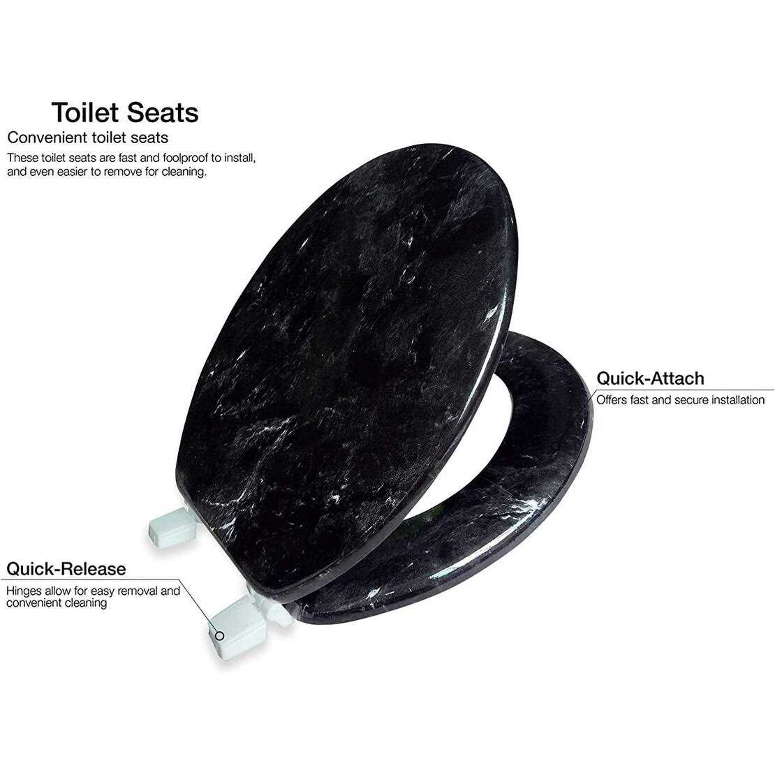 J&V Textiles Round Toilet Seat With Easy Clean & Change Hinge - Cheap Fitting