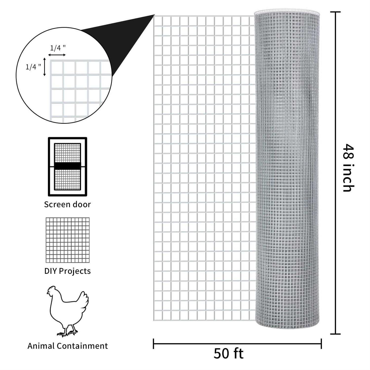 DWALE Hardware Cloth Chicken Wire Mesh Galvanized Wire Mesh Gauge Heavy Duty Galvanized Wire Fence Chicken Fence for Chicken Poultry Coop - Cheap Fitting