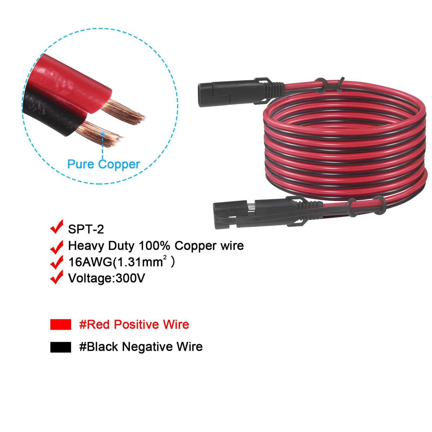 SAE to SAE Extension Cable 16AWG - Cheap Fitting