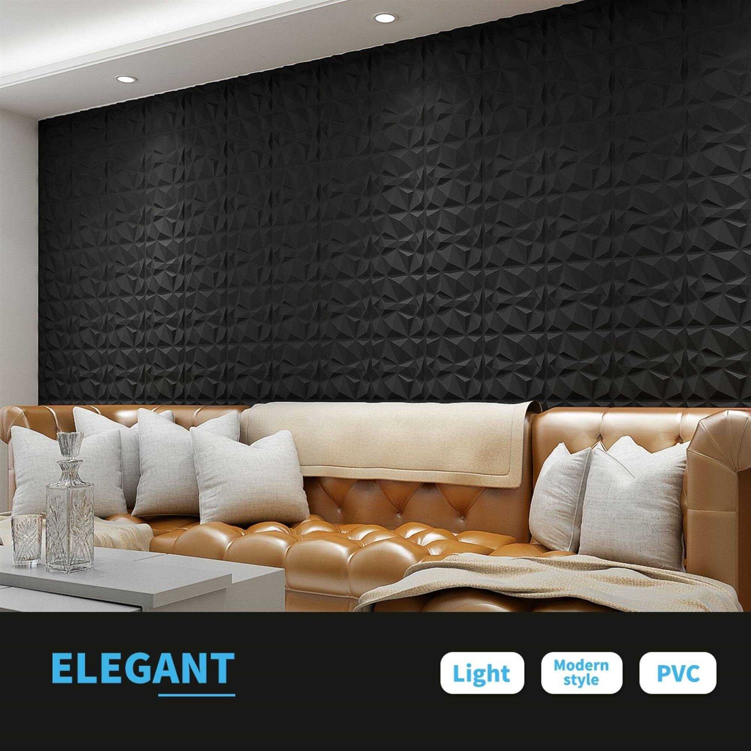 Art3d 3D Wall Panels PVC Diamond Design - Cheap Fitting