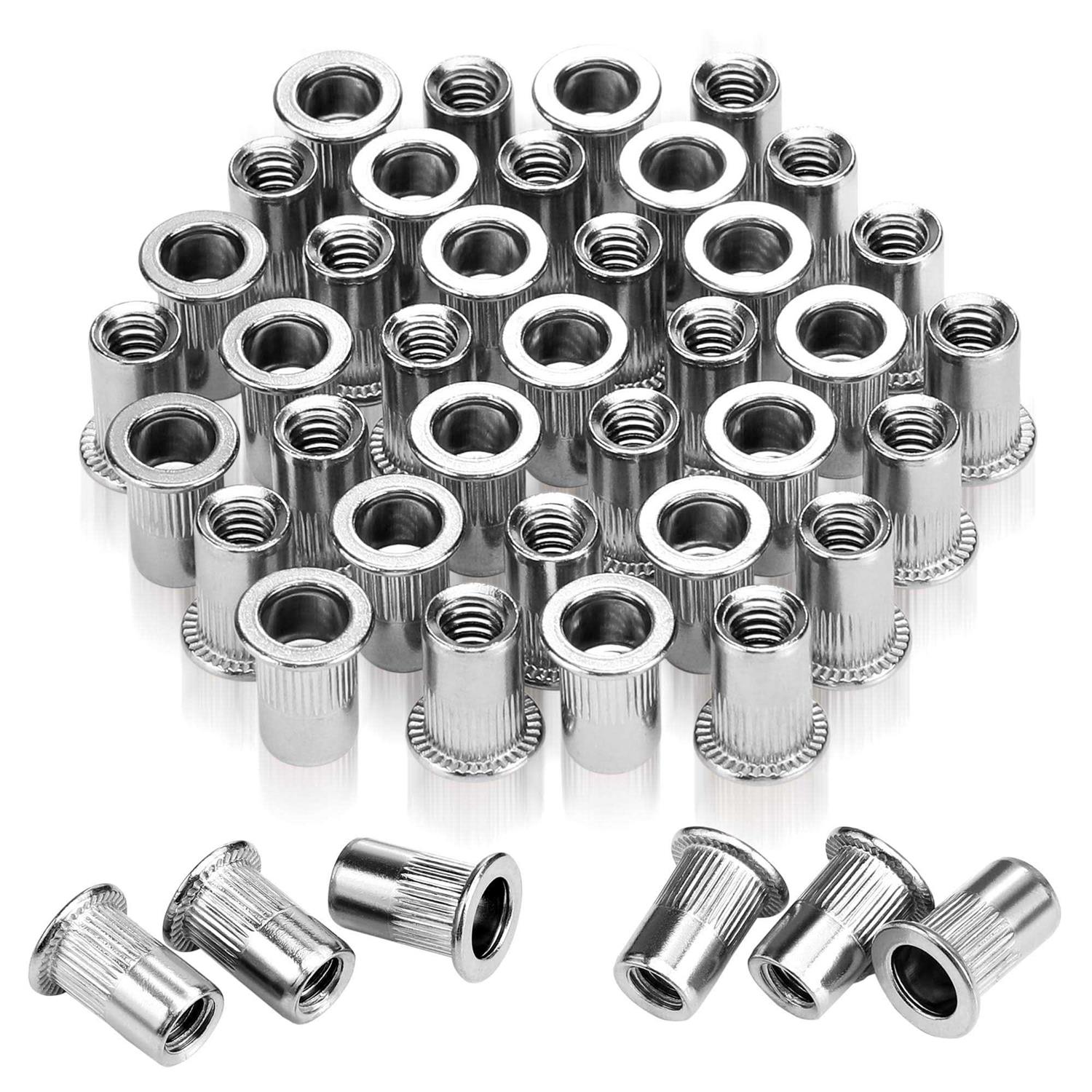 Workpro 50pcs Rivet Nuts 1/4”-20 Stainless Steel Rivnut - Cheap Fitting