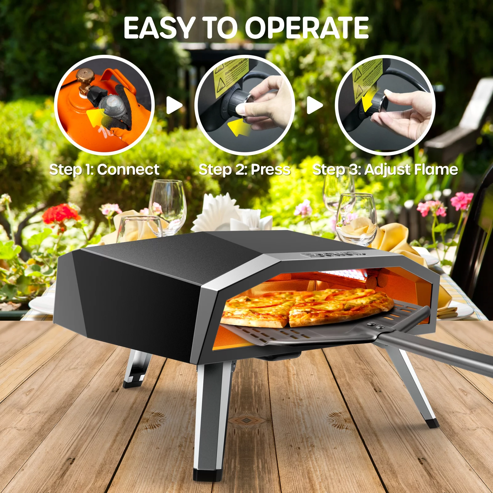 ECOWELL 16” Gas Outdoor Pizza Oven and Accessories - Cheap Fitting