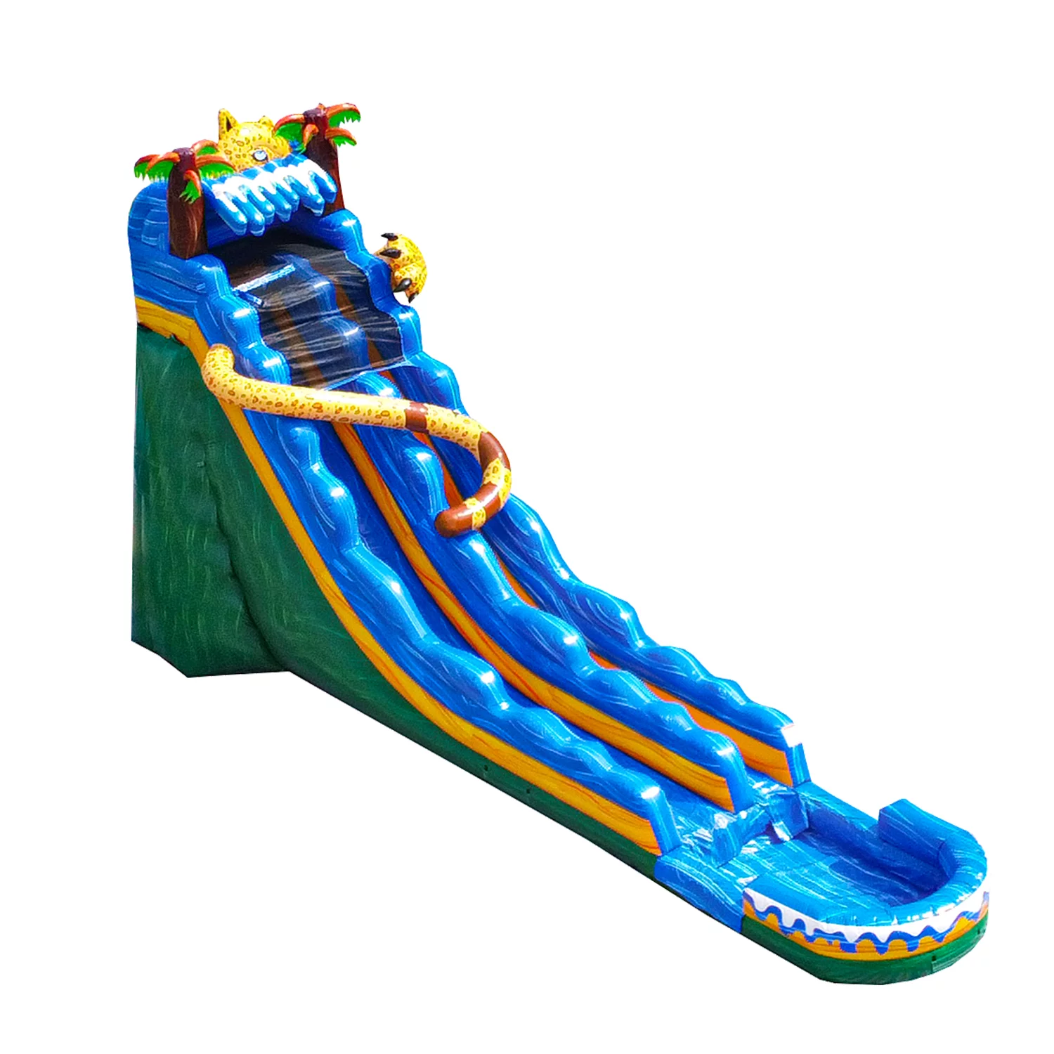 JumpOrange Commercial Grade Water Slide Inflatable with Splash Pool for Kids and Adults (Includes Blower), Jaguar Theme - Cheap Fitting
