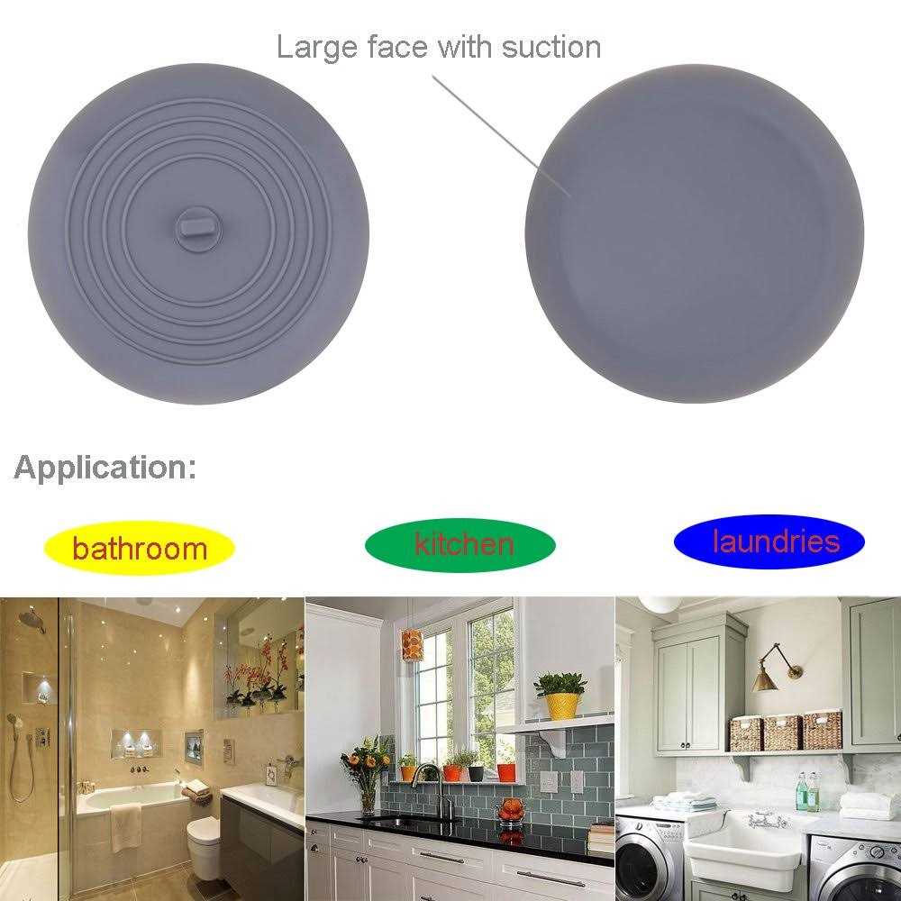 V-top Tub Stopper 2 Pack, 6 inches Large Silicone Drain Plug Hair Stopper Flat Suction Cover for Kitchen Bathroom and Laundry - Cheap Fitting