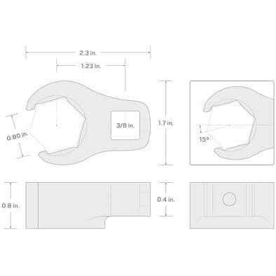 TEKTON 3/8 Inch Drive x 6-Point Flare Nut Crowfoot Wrench - Cheap Fitting