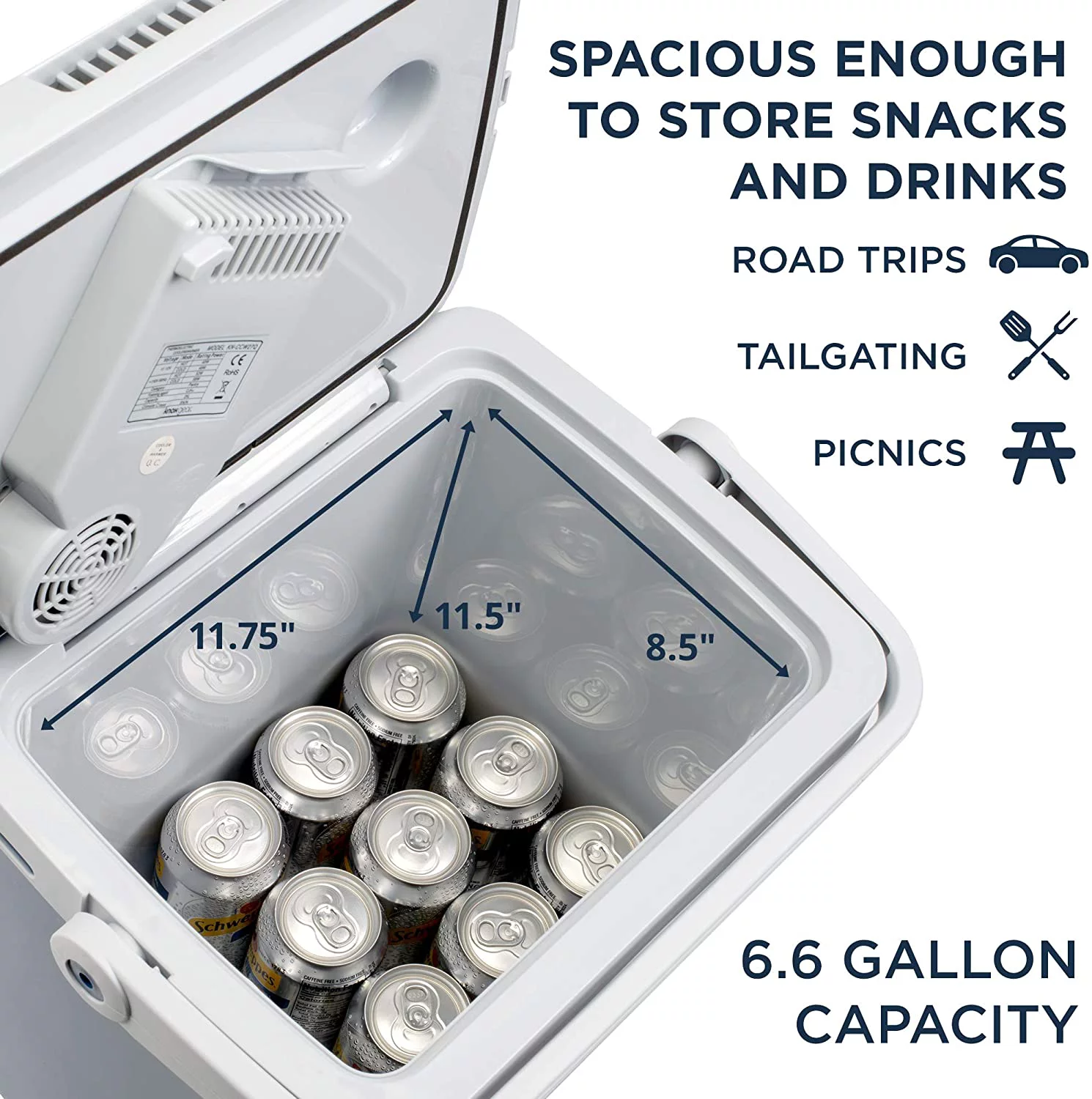 Ivation 25 L (27 Qt) Electric Cooler & Warmer Mini Portable Car Fridge for Camping & Travel - Blue - Cheap Fitting