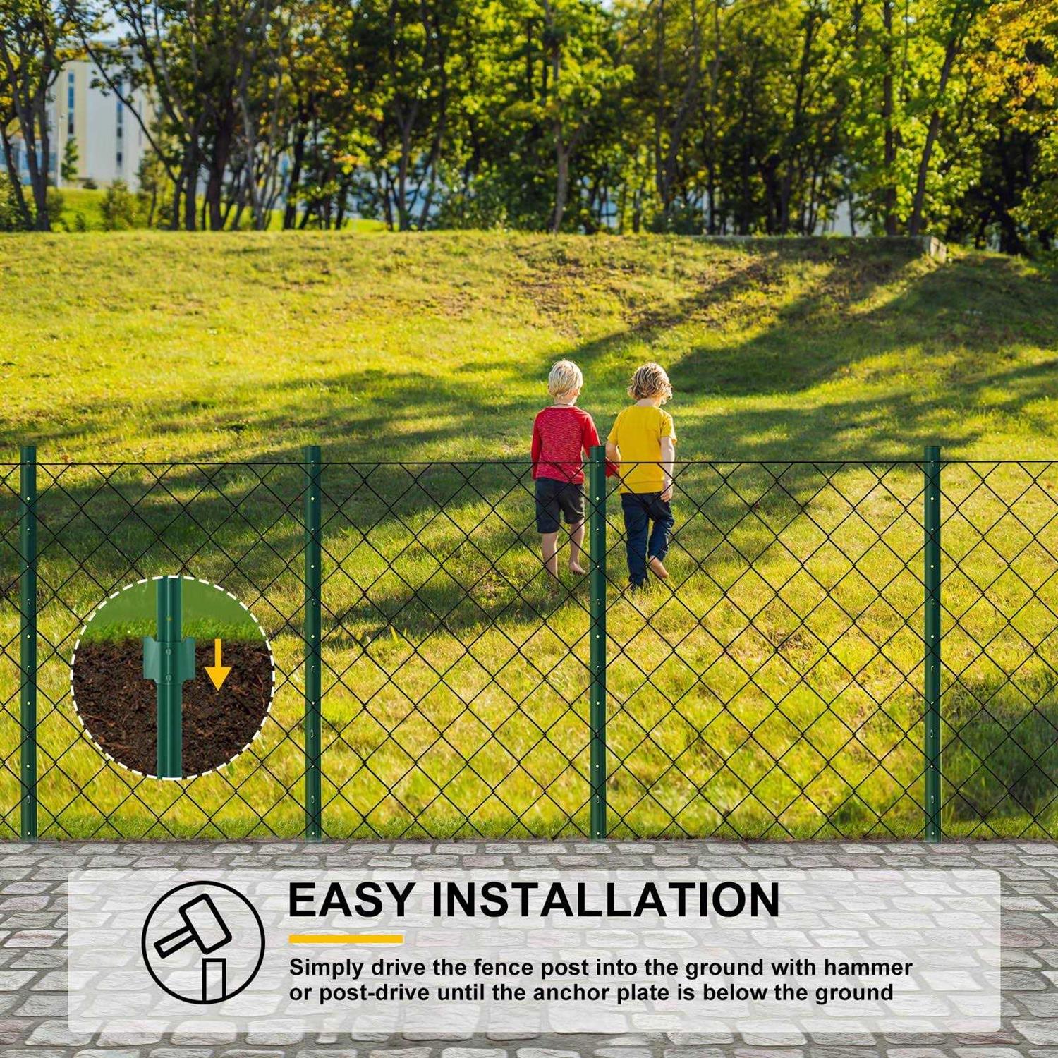 XYADX Metal Fence Post Heavy Duty Garden Fence Post for Holding Wire Fence - Cheap Fitting