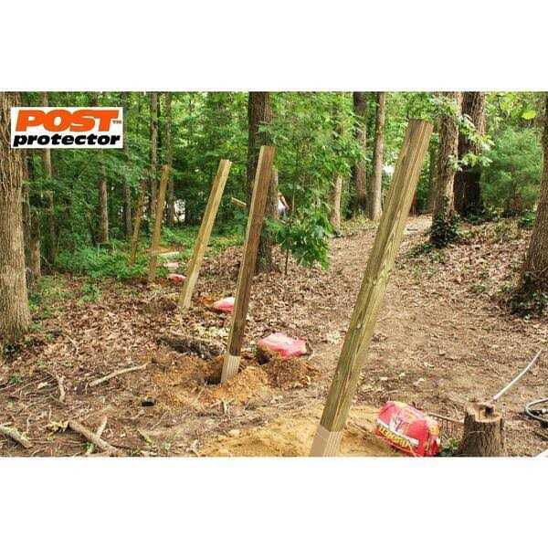 Post Protector 6 in. x 6 in. x 30 in. in-Ground Fence Post Decay Protection - Cheap Fitting