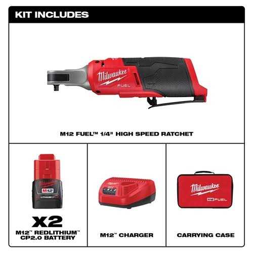 2566-22 Milwaukee M12 FUEL 1/4 High Speed Ratchet Kit - Cheap Fitting