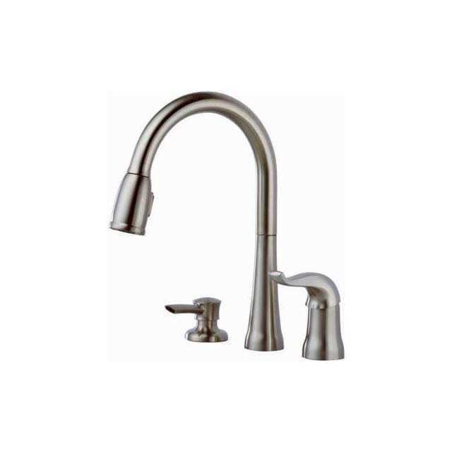 Delta Kate Single Handle Pull-Down Kitchen Faucet with Soap Dispenser 16970-SSSD-DST - Cheap Fitting