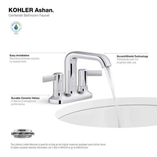 KOHLER Ashan 4 in. Centerset 2-Handle Bathroom Faucet - Cheap Fitting