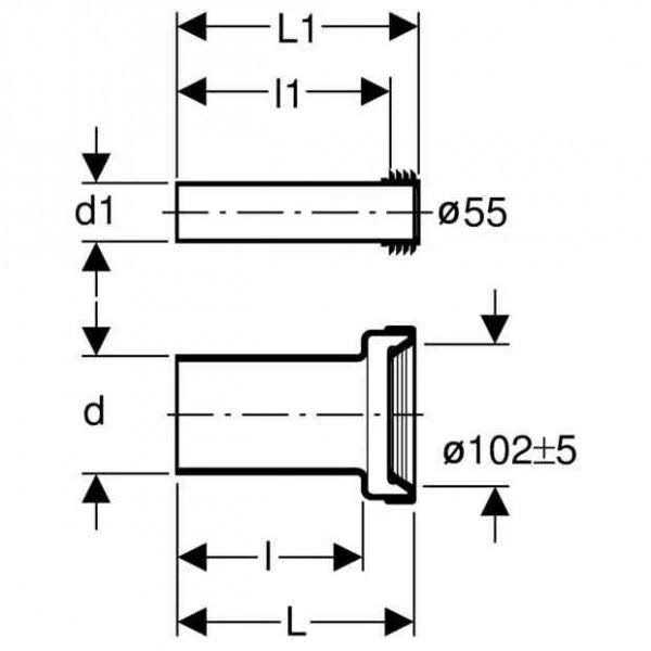 Geberit 152.404.46.1 Connector Set with Mounting Hardware - Cheap Fitting