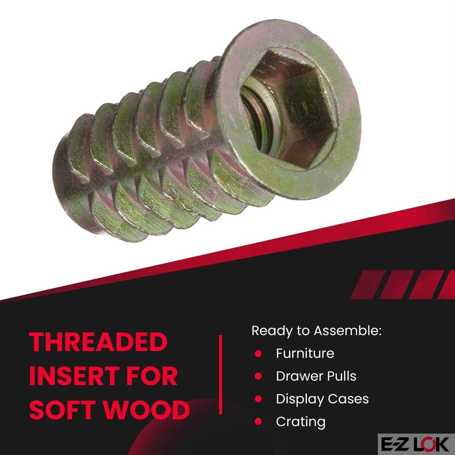 E-Z LOK Threaded Insert For Soft Wood 903816-25 - Cheap Fitting