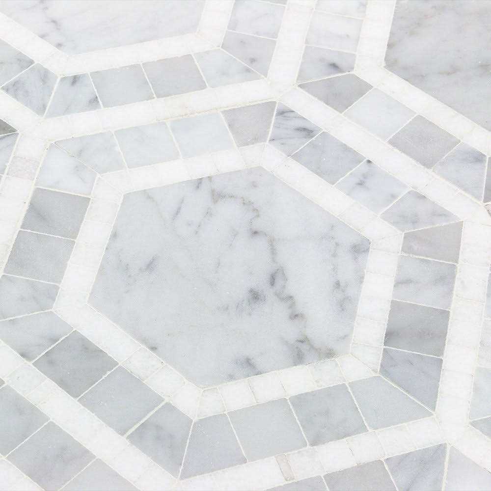 Zeta Random Sized Marble Honeycomb Mosaic Wall & Floor Tile Ivy Hill Tile - Cheap Fitting