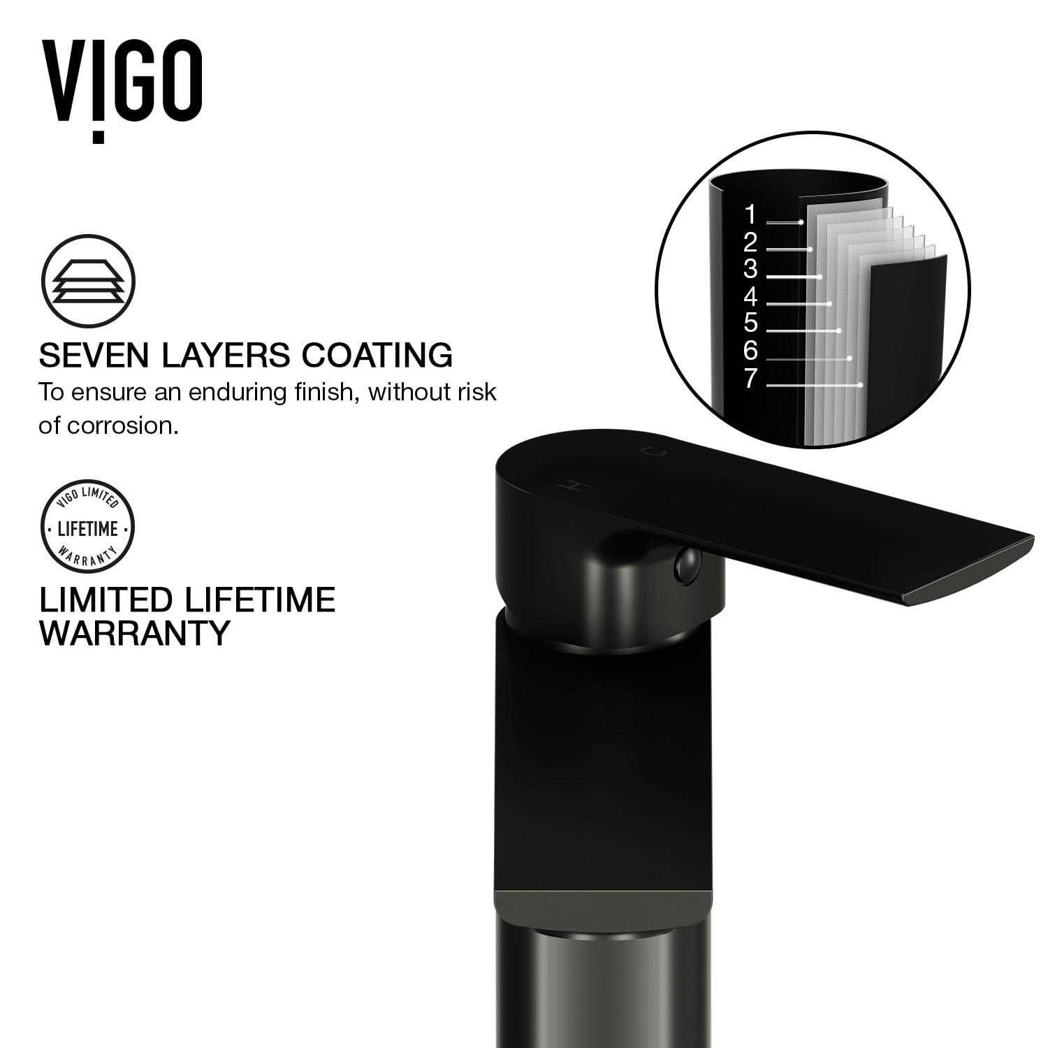 Vigo Davidson Single Hole Bathroom Faucet VG01043MB - Cheap Fitting
