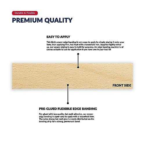 UNMAR Birch Wood Veneer Edge Banding 3/4 inch x Plywood Edging - Cheap Fitting