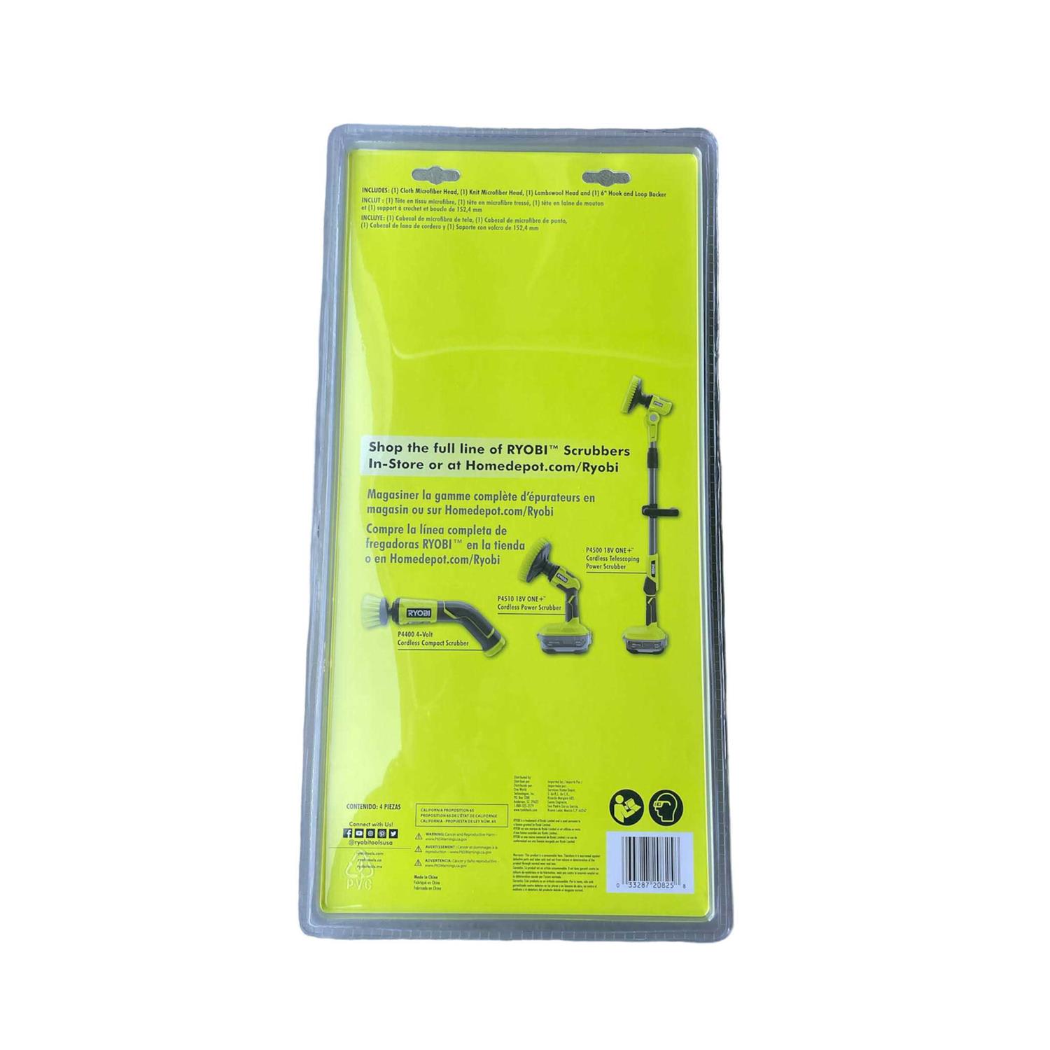 6 in. 4-Piece Microfiber Cleaning Kit for RYOBI P4400, P4500 and P4510 Scrubber Tools - Cheap Fitting