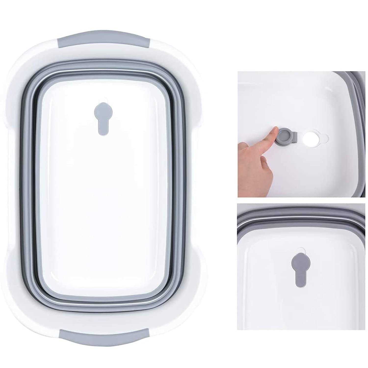 CYANOE Collapsible Baby Bathtub with Water Drain Plug, Foldable Bathtub for Puppy Small Dogs Cats, Portable & Space Saving Design, BPA Free, 27L - Cheap Fitting