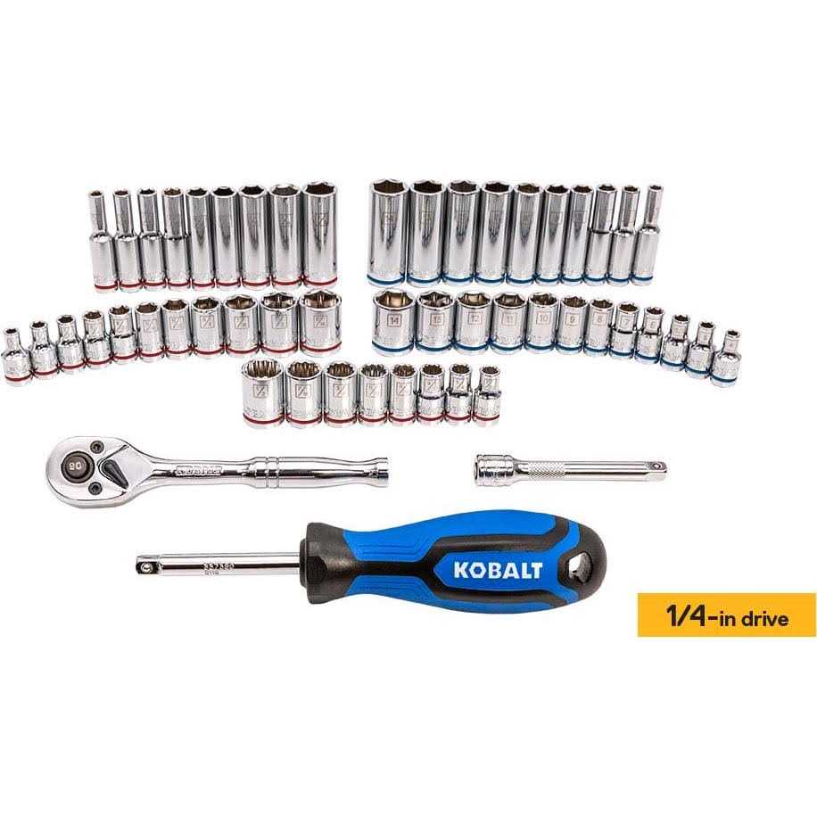Kobalt 227-Piece Standard and Metric Polished Chrome Mechanic’s Tool Set - Cheap Fitting