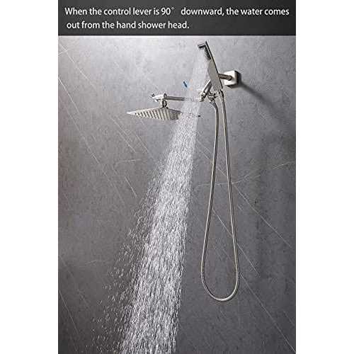 G-promise All Metal 8 Dual Square Shower Head Combo Rain Handheld Wand with 71 Extra Long Flexible Hose - Cheap Fitting