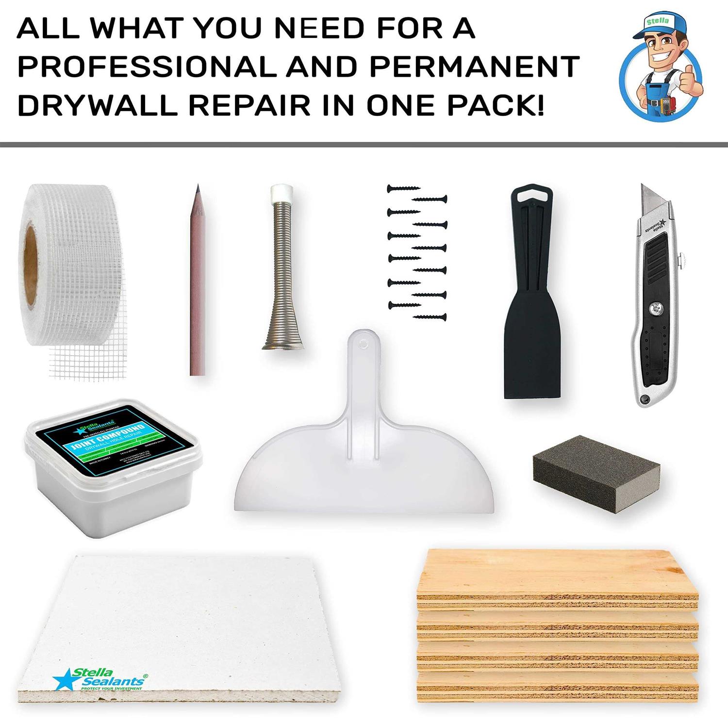 Drywall Repair Kit Pro by Stella Sealants - Cheap Fitting