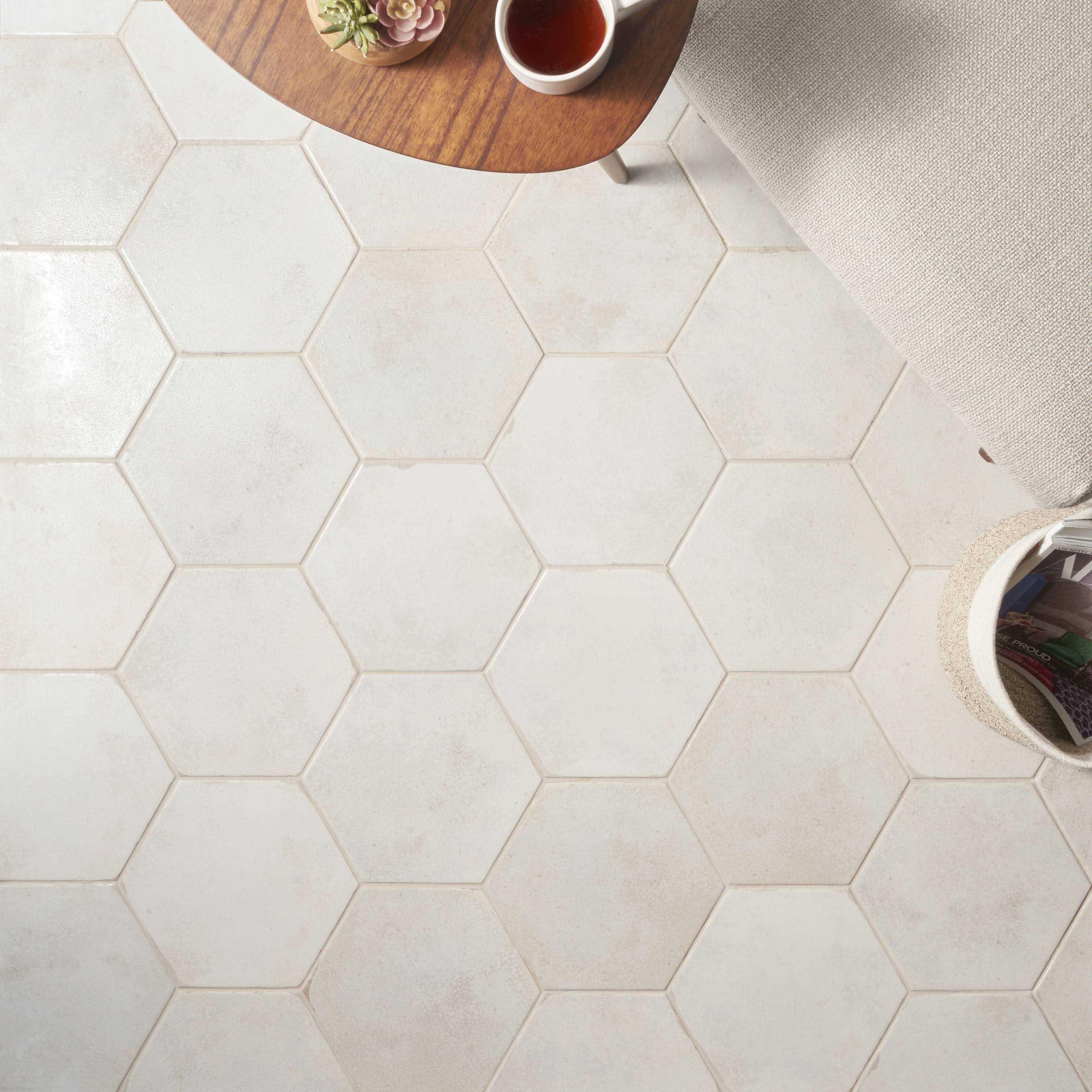 Mandalay Hex 9.13 in. x 10.51 in. Polished Concrete Look Porcelain Floor and Wall Tile Ivy Hill Tile - Cheap Fitting
