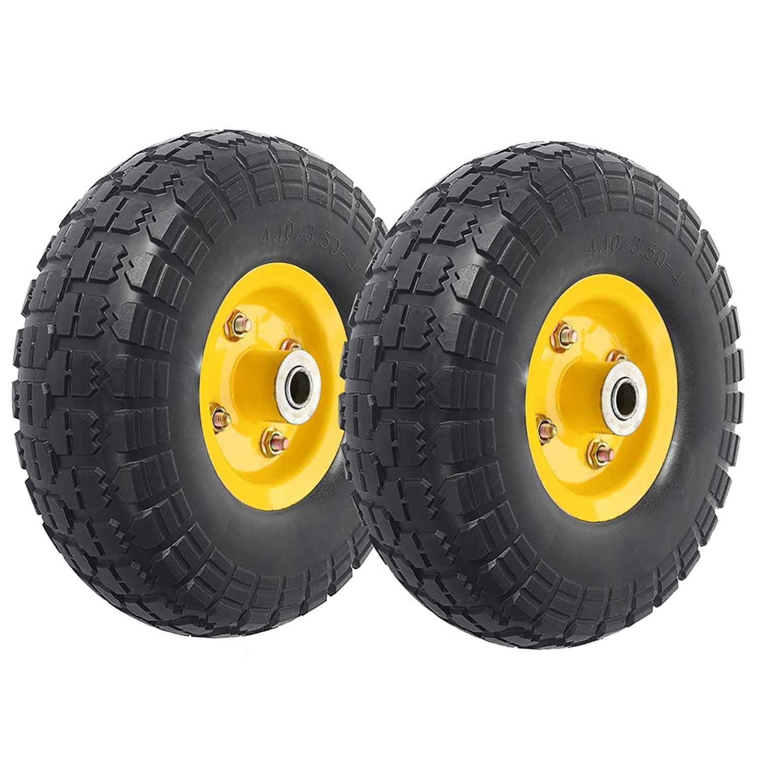 10-Inch Solid Rubber Tire Wheels Replacement 4.10/3.50-4 Tires and Wheels Flat Free Tire for Hand Truck - Cheap Fitting