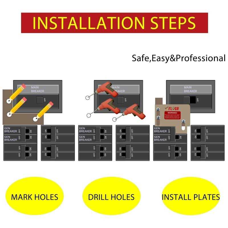Flngr Generator Interlock Kit Compatible with Horizontal Main Cutler Hammer Only CH Series TAN Breaker 150 or 200 amp Panels - Cheap Fitting