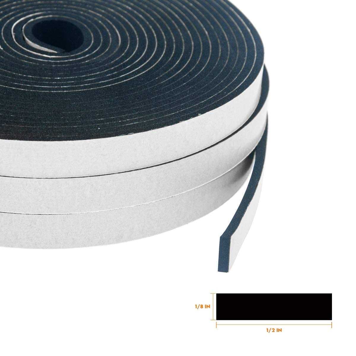 Adhesive Foam Seal Tape-1/2 Inch Wide X 1/8 Inch Thick,High Density Foam Strip Self Adhesive Neoprene Rubber Door Weather Stripping Insulation Foam - Cheap Fitting