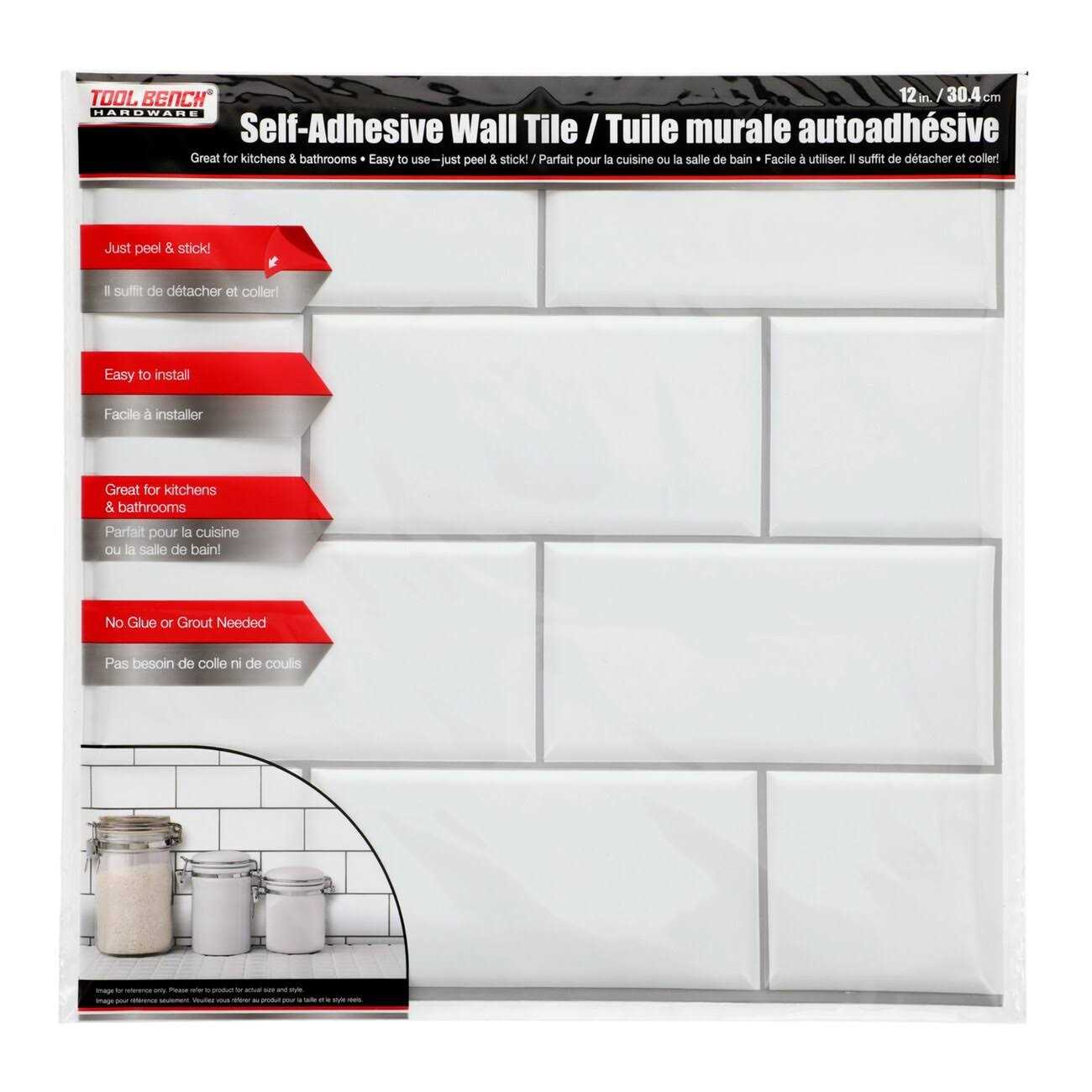 Tool Bench Hardware Self Adhesive White Wall Tile - Cheap Fitting