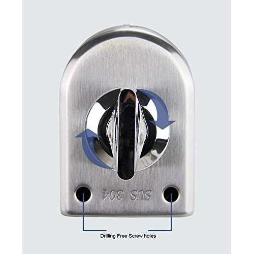 Set of 2 NUZAMAS 304 Stainless Steel Glass Door Locks Floor Latch Lock - Cheap Fitting
