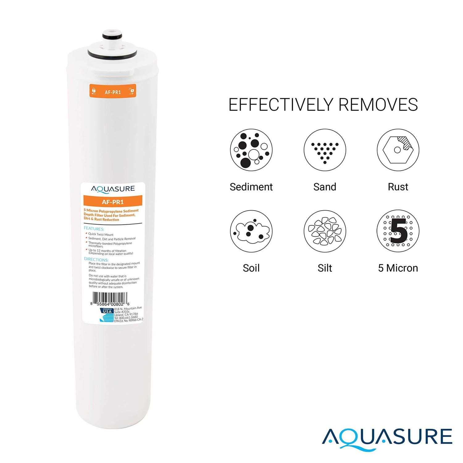 Aquasure Premier 75 GPD Reverse Osmosis Complete 4 Stages Water Filter Cartridge AF-CP75 - Cheap Fitting