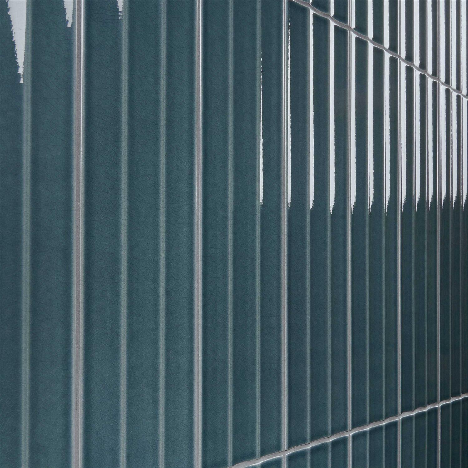 Ivy Hill Tile Colorwave Fluted 4.43 in. x 17.62 in. Polished Crackled Ceramic Wall Tile - Cheap Fitting