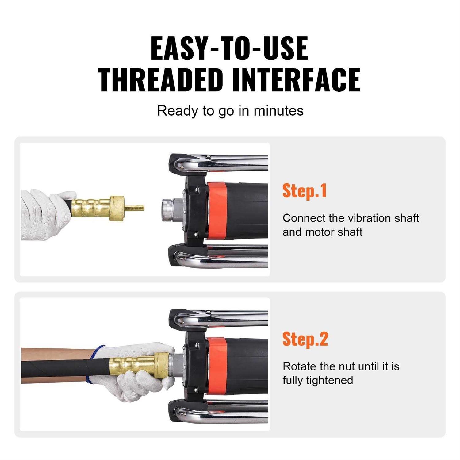 VEVOR 800W & 1500W Electric Concrete Vibrator 15500VPM Cordless Concrete Vibrator Air Bubble Remover - Cheap Fitting