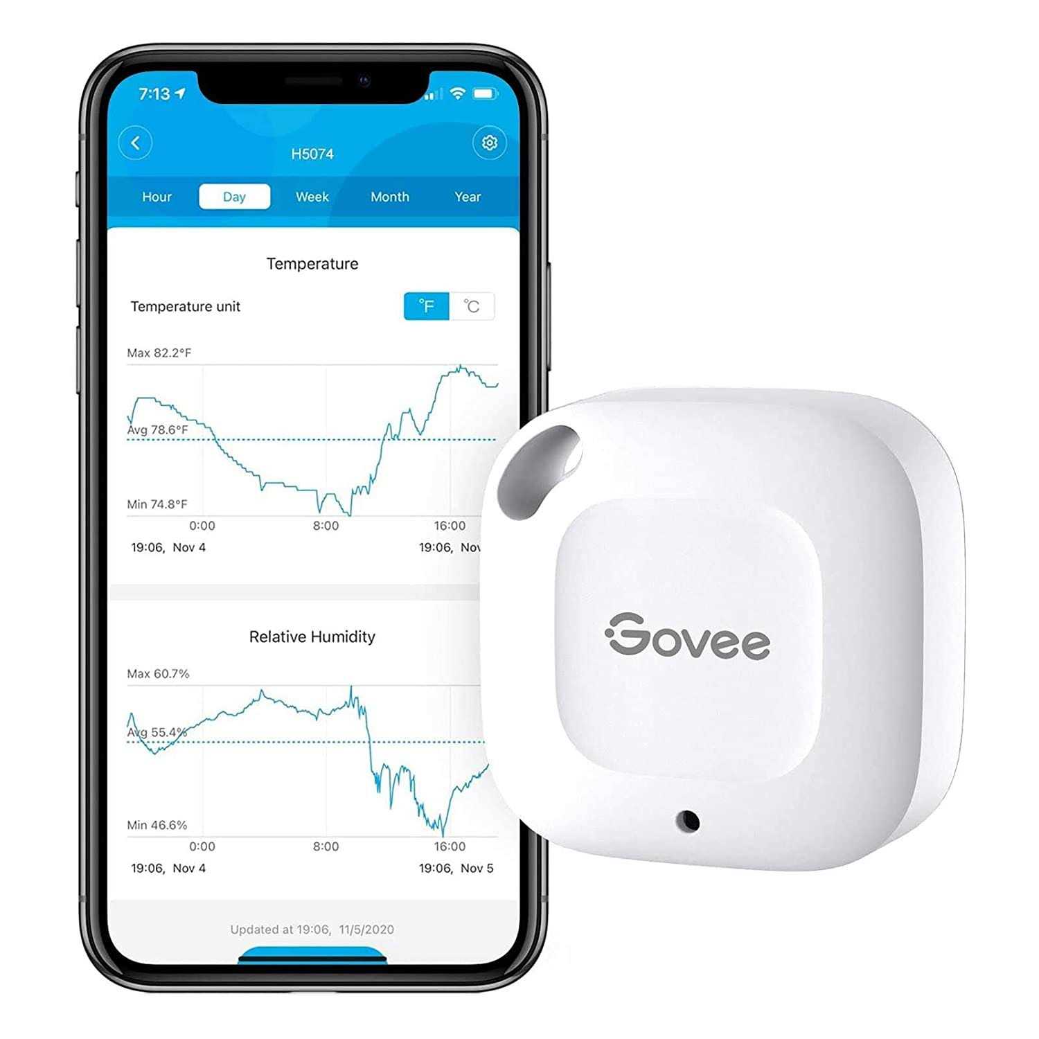 Govee Hygrometer Thermometer, Wireless Thermometer, Mini Bluetooth Humidity Sensor with Notification Alert, Data Storage and Export - Cheap Fitting