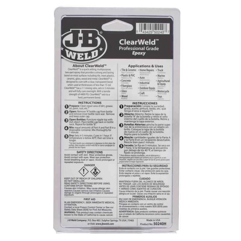 J-B Weld ClearWeld Epoxy Pro Grade - Cheap Fitting