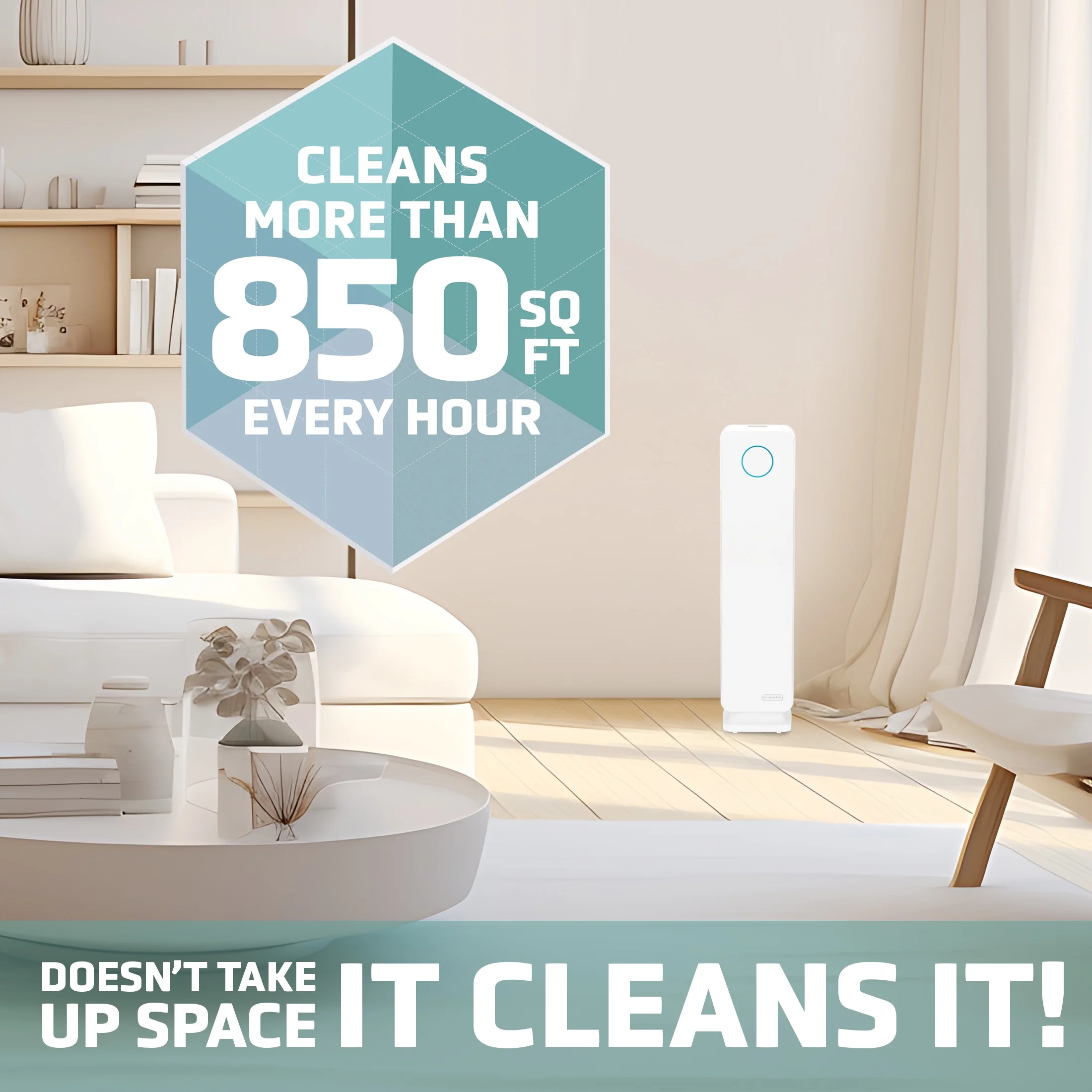 GermGuardian Tower Air Purifier with HEPA Filter, UV-C, Removes Odors, Mold, 870 Sq. ft., AC5350B - Cheap Fitting