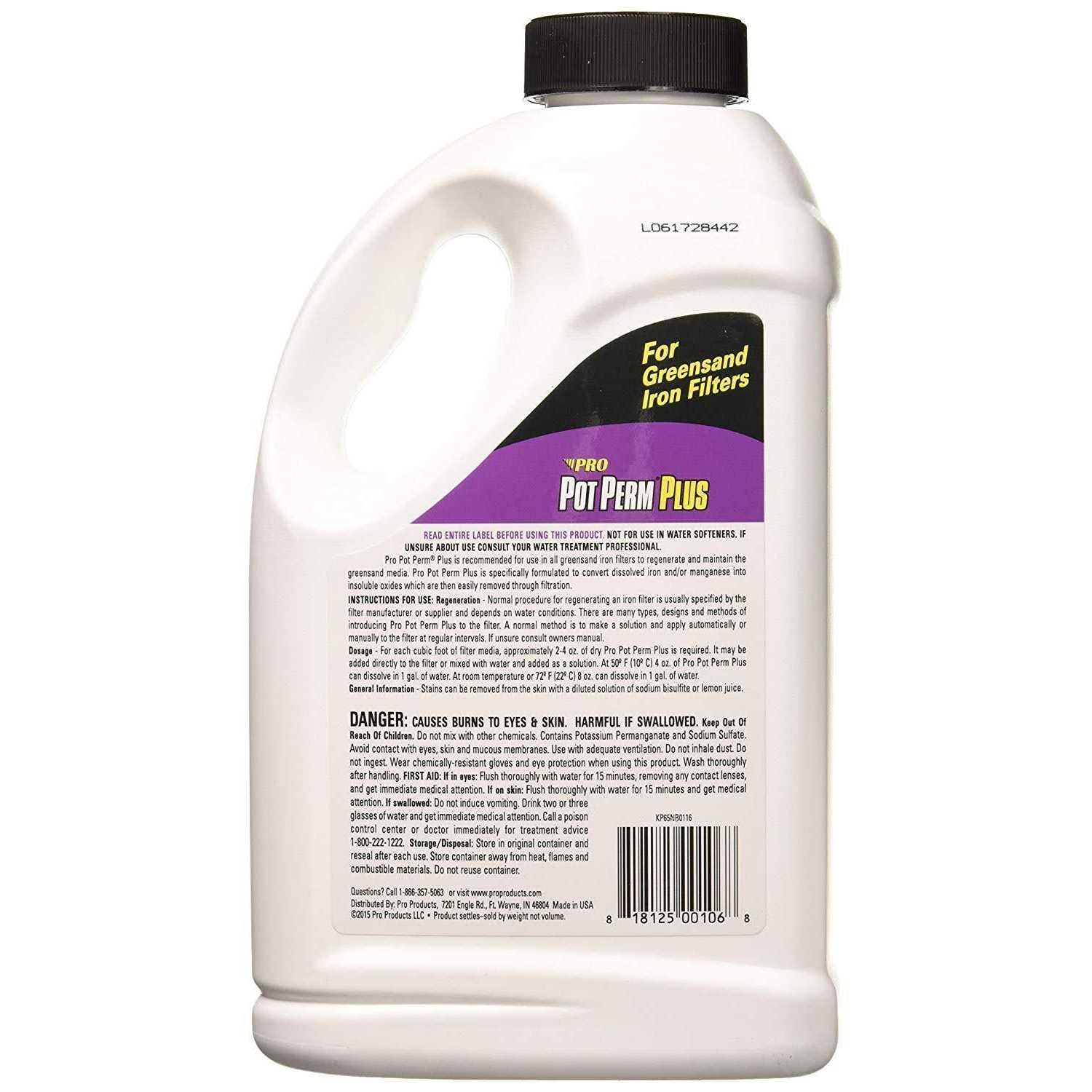 Kf65n Pro Products Pot Perm Greensand Iron Filter Regenerant KP65N - Cheap Fitting