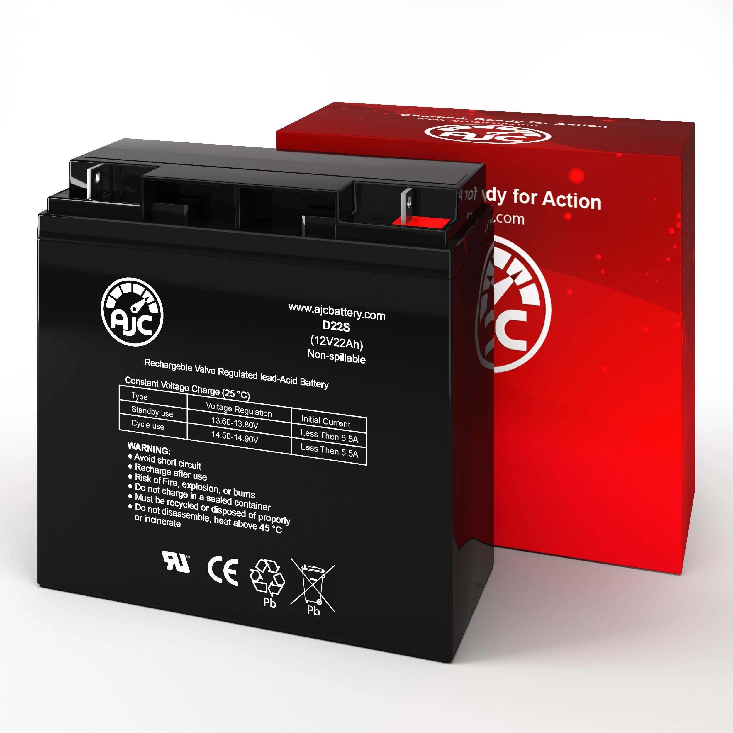 Go-Go Sport S73S74 12V 22Ah Mobility Scooter Battery - This Is an AJC Brand Replacement - Cheap Fitting