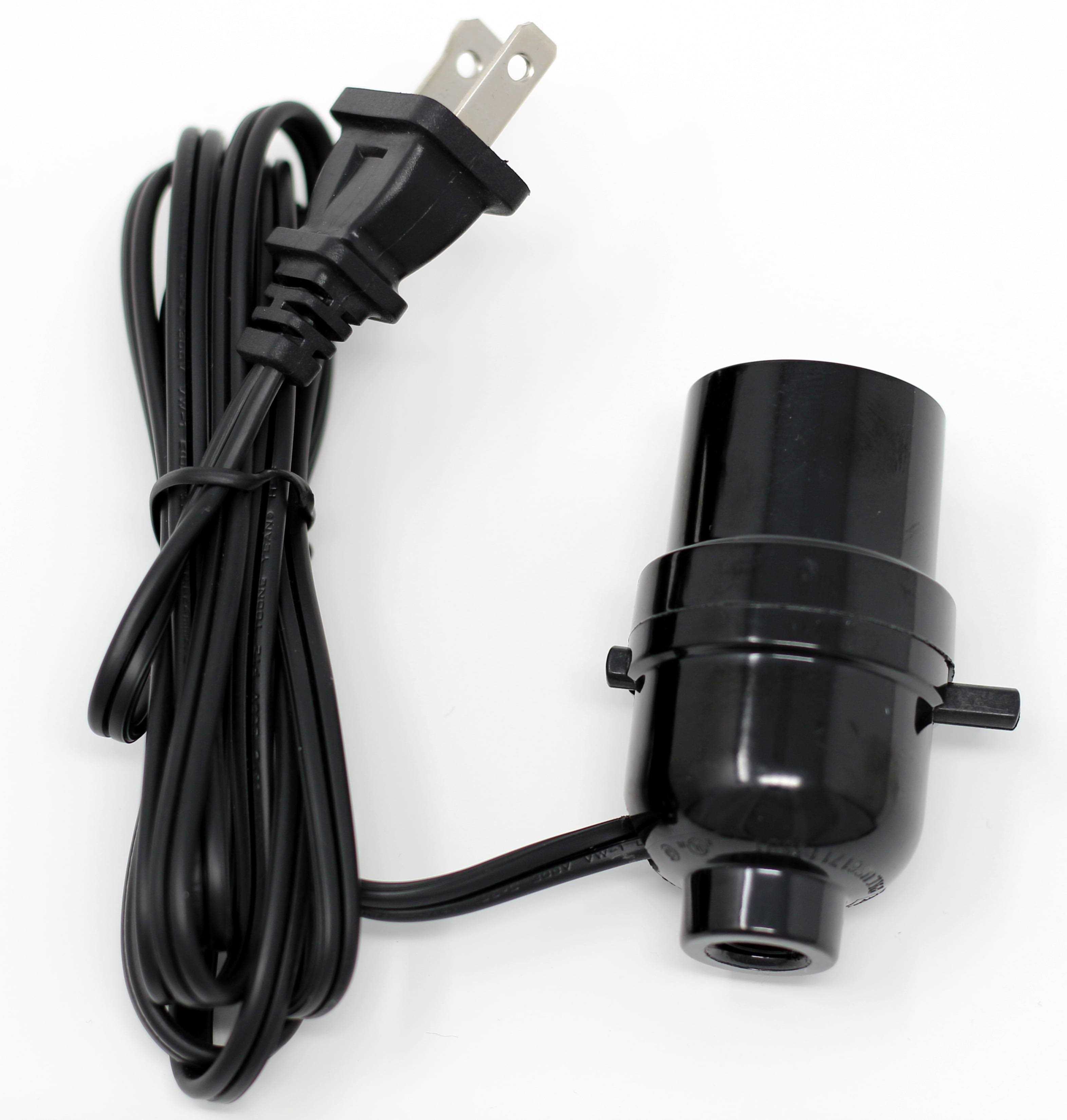 Creative Hobbies M995k Instant Lamp Kit Black Push Thru On/Off E26 Medium Base Lamp Socket is Pre-Wired with 6 Foot - Cheap Fitting