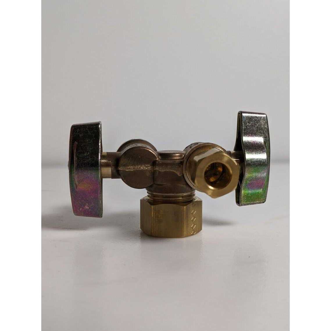 Brasscraft Dual Outlet Dual Shut-Off 1/4-Turn Angle Ball Valve KTCR1901DVX R1 - Cheap Fitting