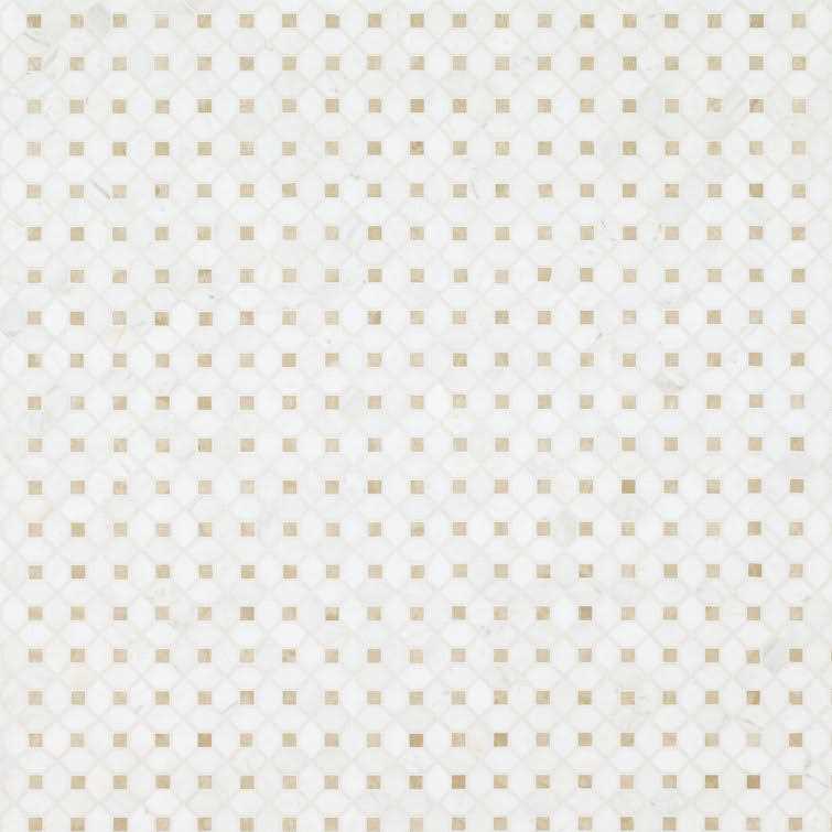 MSI 12 x 13 Bianco Dolomite Polished Dotty Pattern Mosaic Sheet - Cheap Fitting