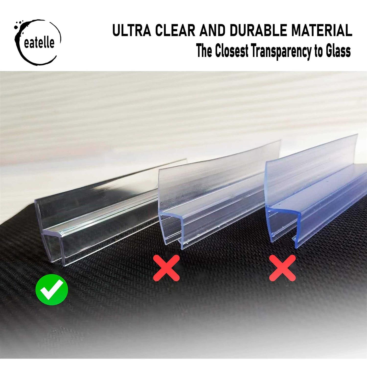 Eatelle Frameless Shower Door Side Seal Strip Glass - Cheap Fitting