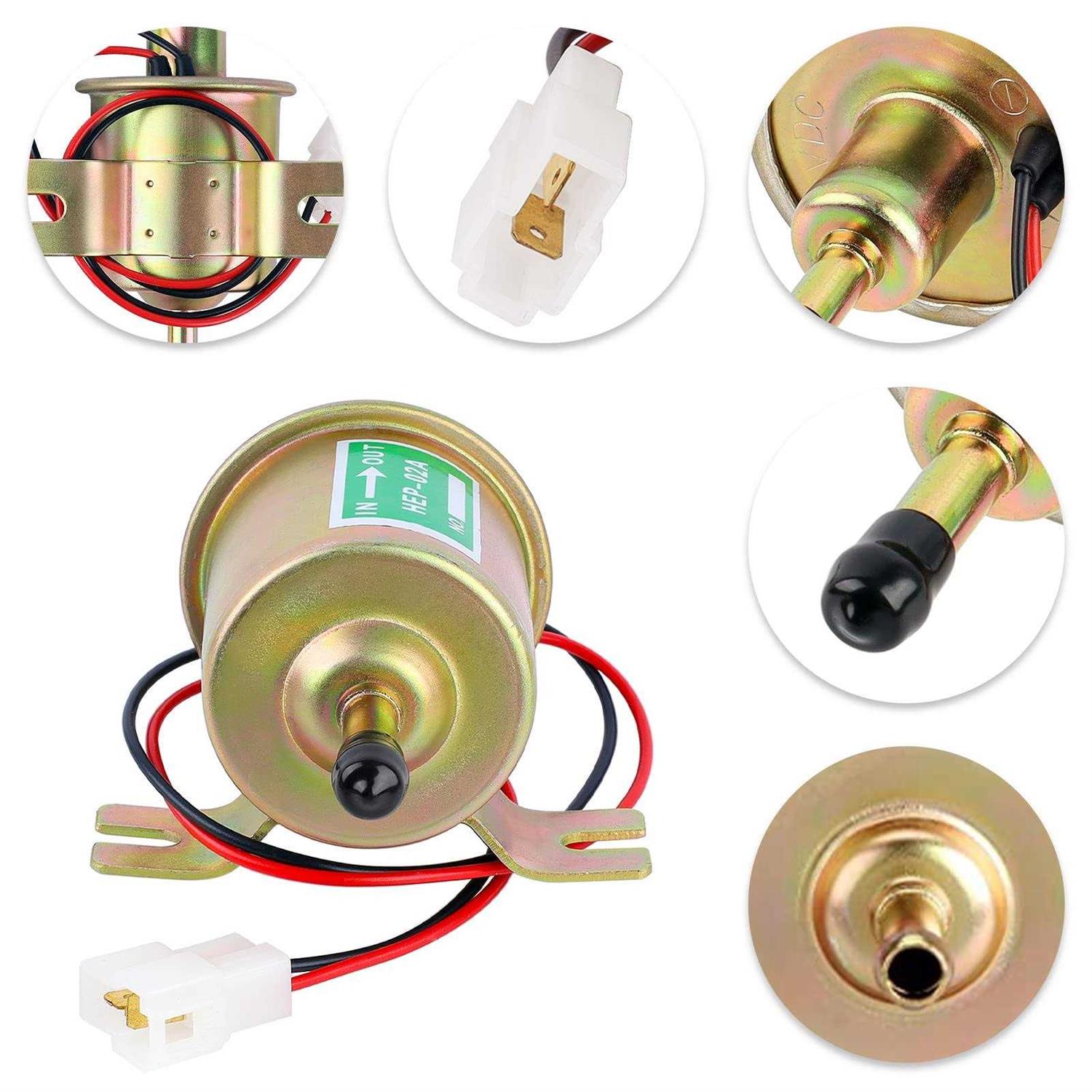 12v Universal Electric Fuel Pump Low Pressure 2.5-4 Psi Inline Fuel Pump - Cheap Fitting