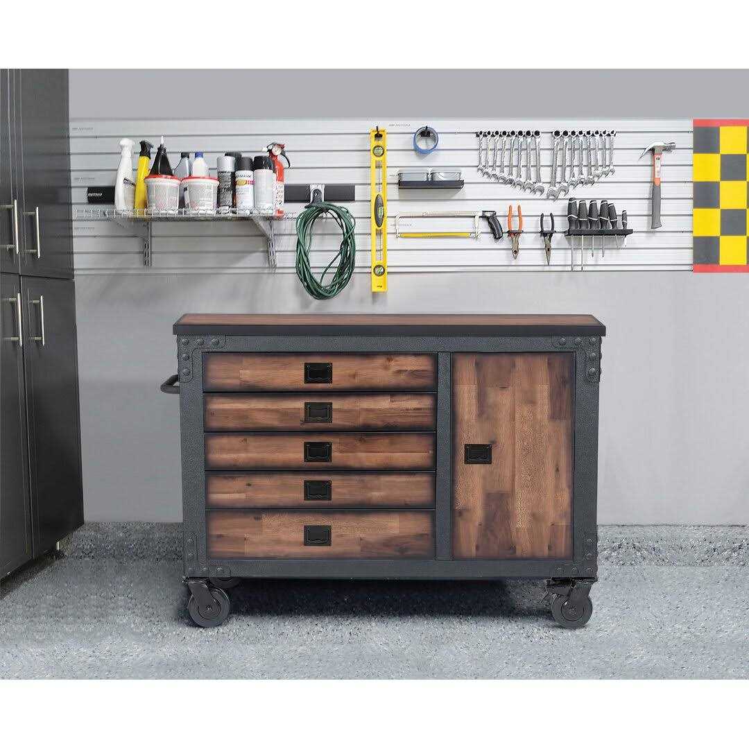 Duramax 48 In x 24 In 2-Drawer Rolling Industrial Workbench with Wood Top - Cheap Fitting