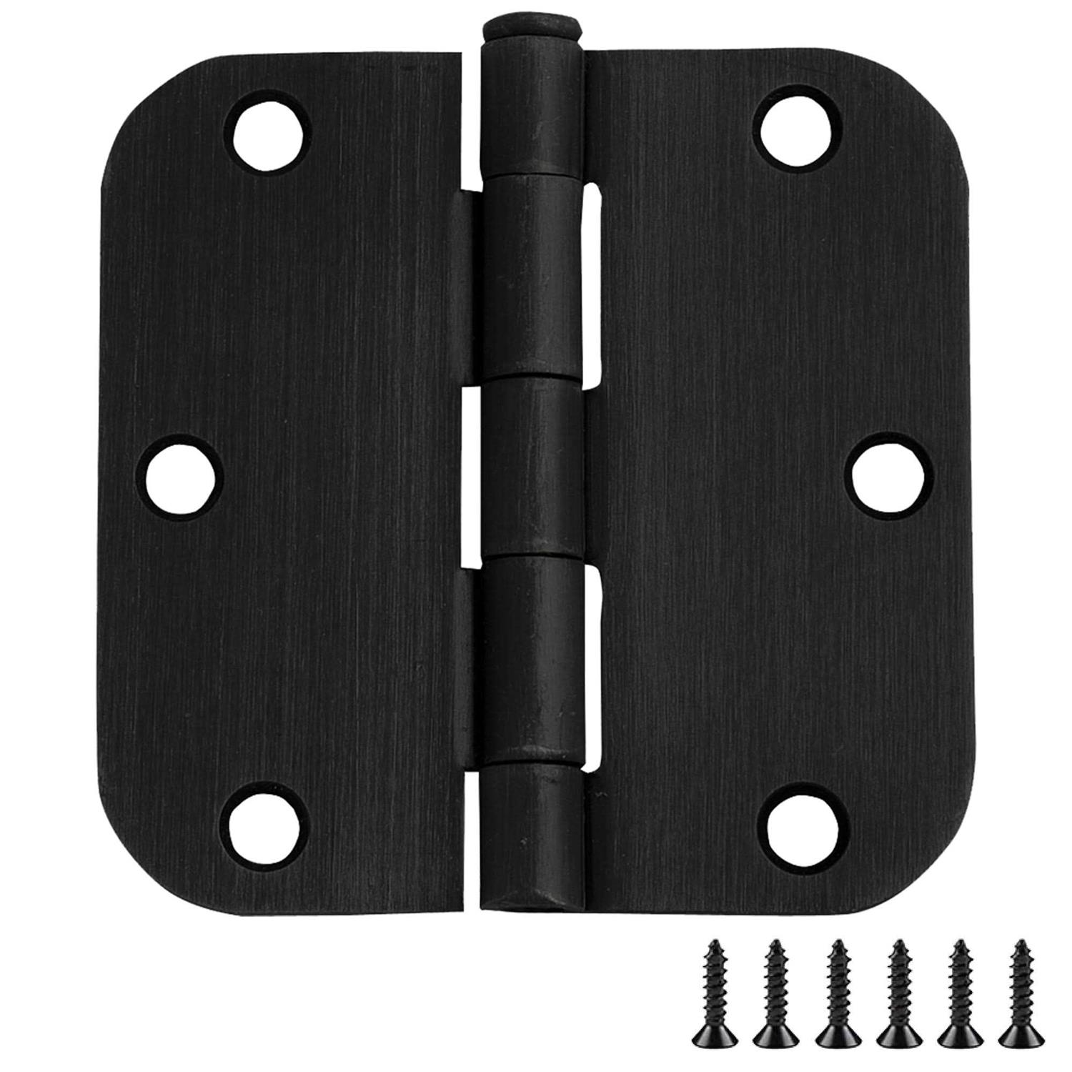 Design House 3-1/2 in. x 5/8 in. Radius Oil Rubbed Bronze Door Hinge Value Pack 181446 - Cheap Fitting